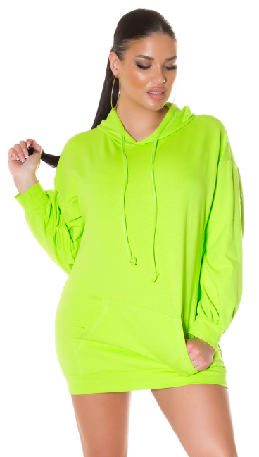 hoodie sweat jurk groen